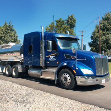 ABC Truck moving hazardous liquid materials safely